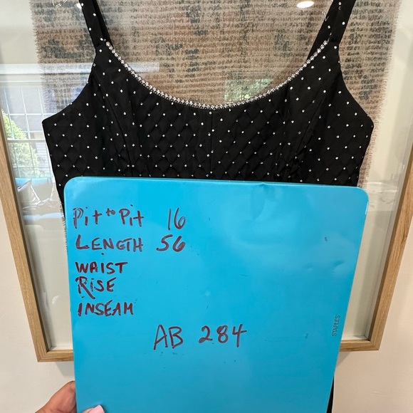 VTG Gunne Sax Jessica McClintock Black Formal Dress Rhinestone Dress Size 9 S XS - Picture 8 of 8